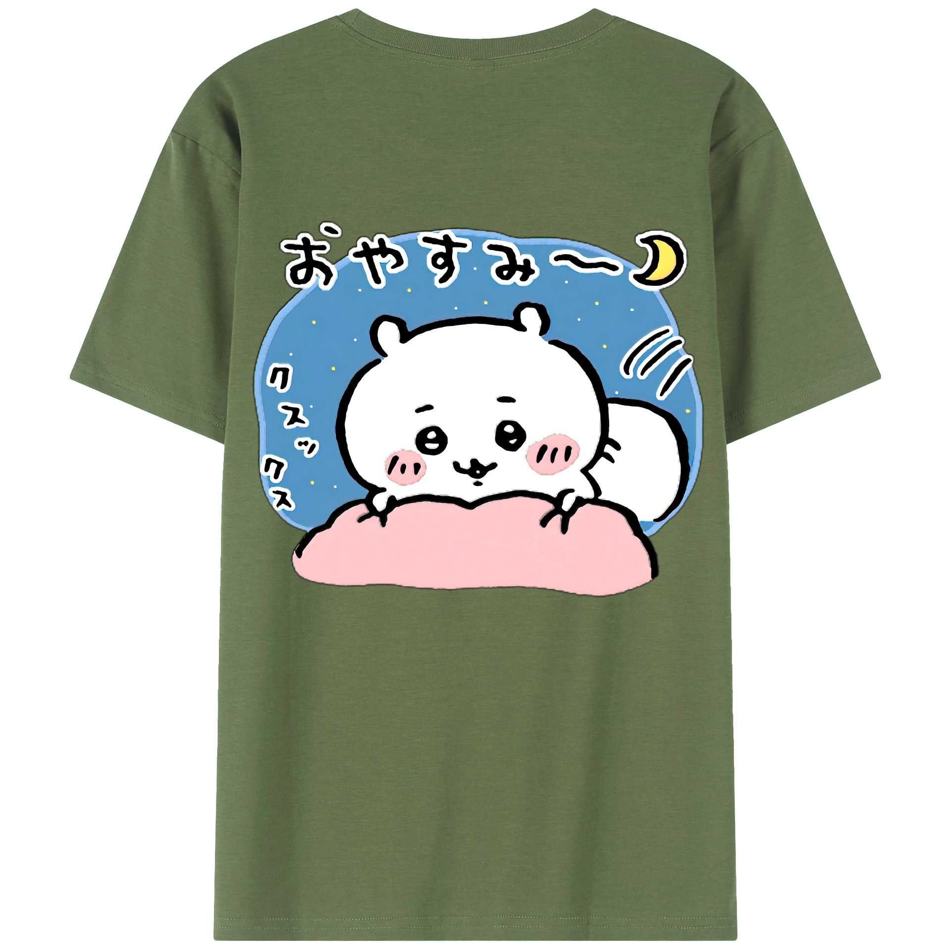 （画像用） ちいかわ ちいかわ Chii-kawa chiikawa 綿100％ メンズ半袖Tシャツ（バックプリント） 通気性